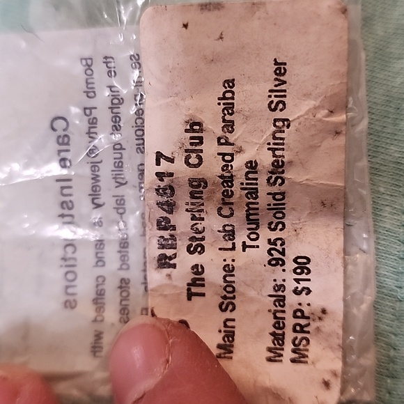 The Sterling Club Lab Created Paraiba Tourmaline .925 Solid Sterling Silver - Picture 8 of 8